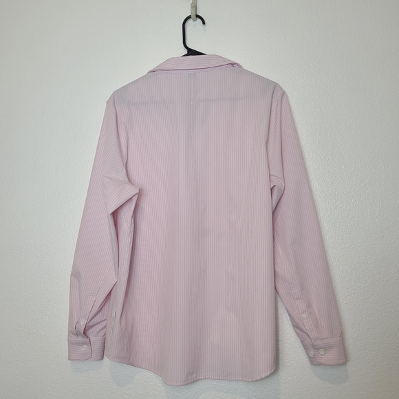 Lululemon Men's New Venture Classic Fit Striped Pink Shirt Size Medium - Picture 6 of 10